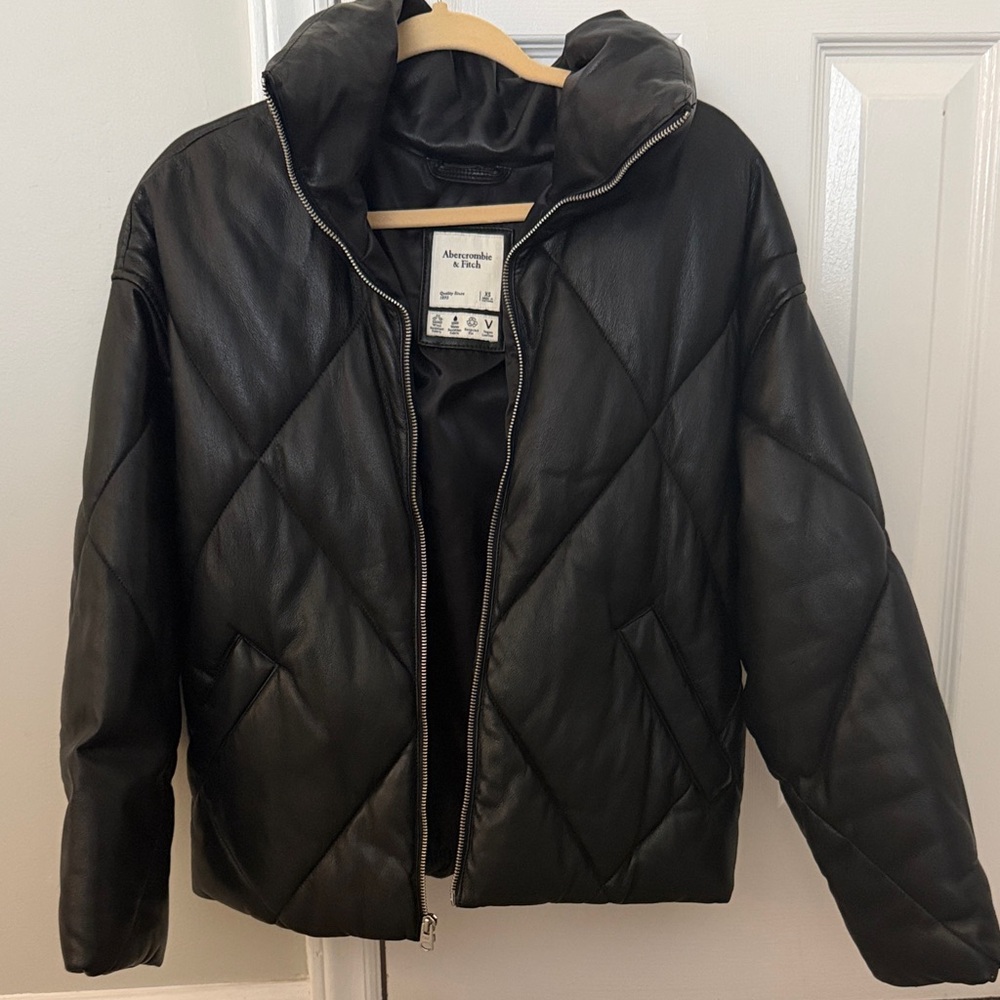 Abercrombie & Fitch Black Vegan Leather Jacket